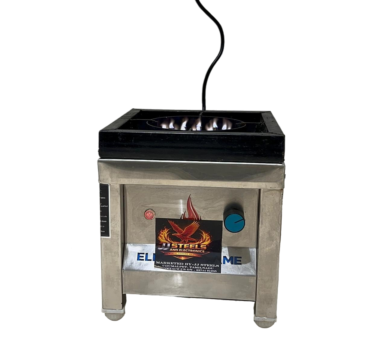 JJ Steels Semi Commercial Stainless Steel Compact Plasma Stove for Vada, Bajji, Bonda and  Chinese Food Frying, Electric Stove – 3.5 KW - Gas Free Cooking - 15 days to dispatch the item